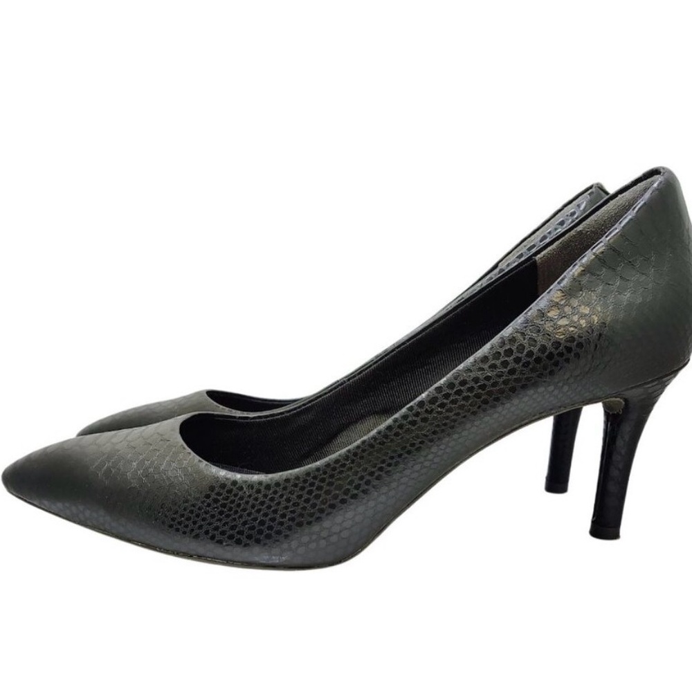 Rockport Black Snakeskin leather pumps, size 9.5, Total Motion heels - Picture 3 of 7